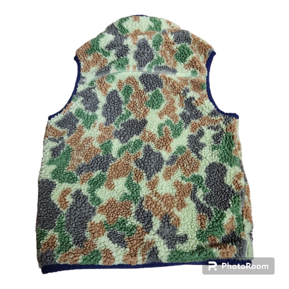 Gap Camouflage Unisex Soft Warm Sherpa Zip Vest Toddler 3 Years - Picture 2 of 4